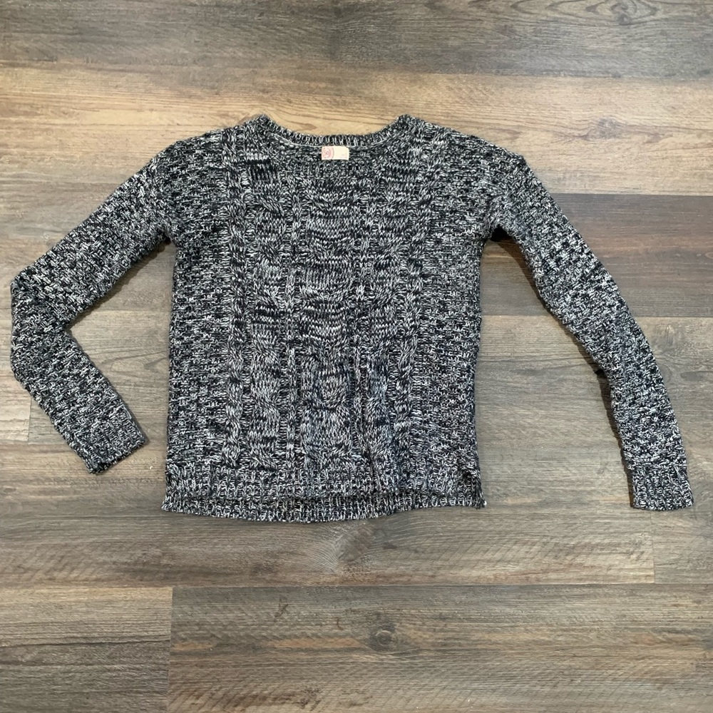 Black sweater with white heather